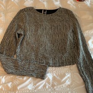Sparkle long sleeve crop top